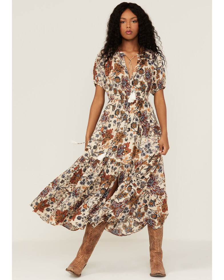 Revel Women's Floral Maxi Dress, Natural, hi-res