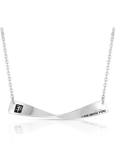Image #1 - Montana Silversmiths Women's I Am With You Twisted Dog Tag Necklace, Silver, hi-res