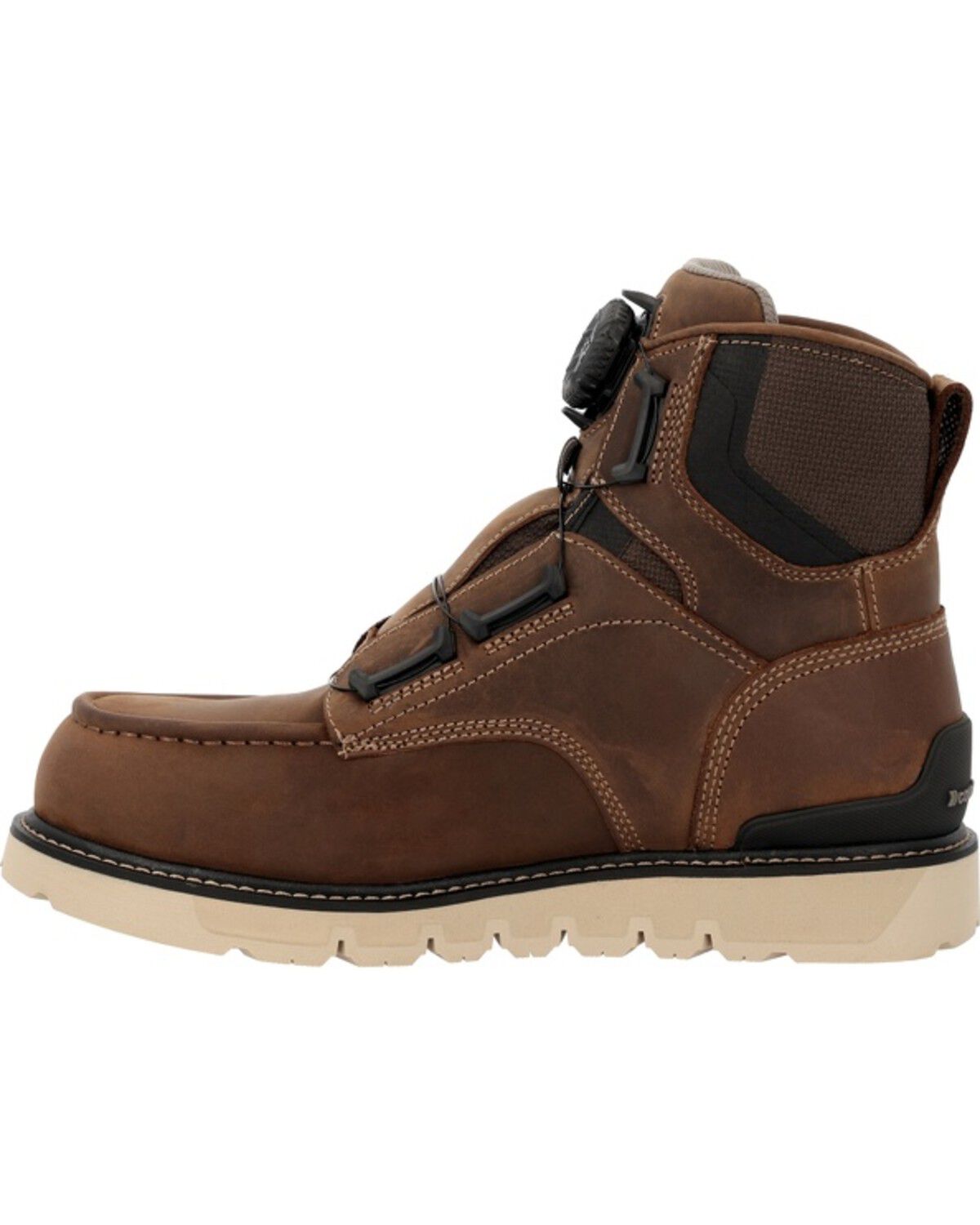 Image #3 - Georgia Men's 6" Carbon Flex Wedge BOA Electrical Moc Work Boots - Carbon Toe, Brown, hi-res