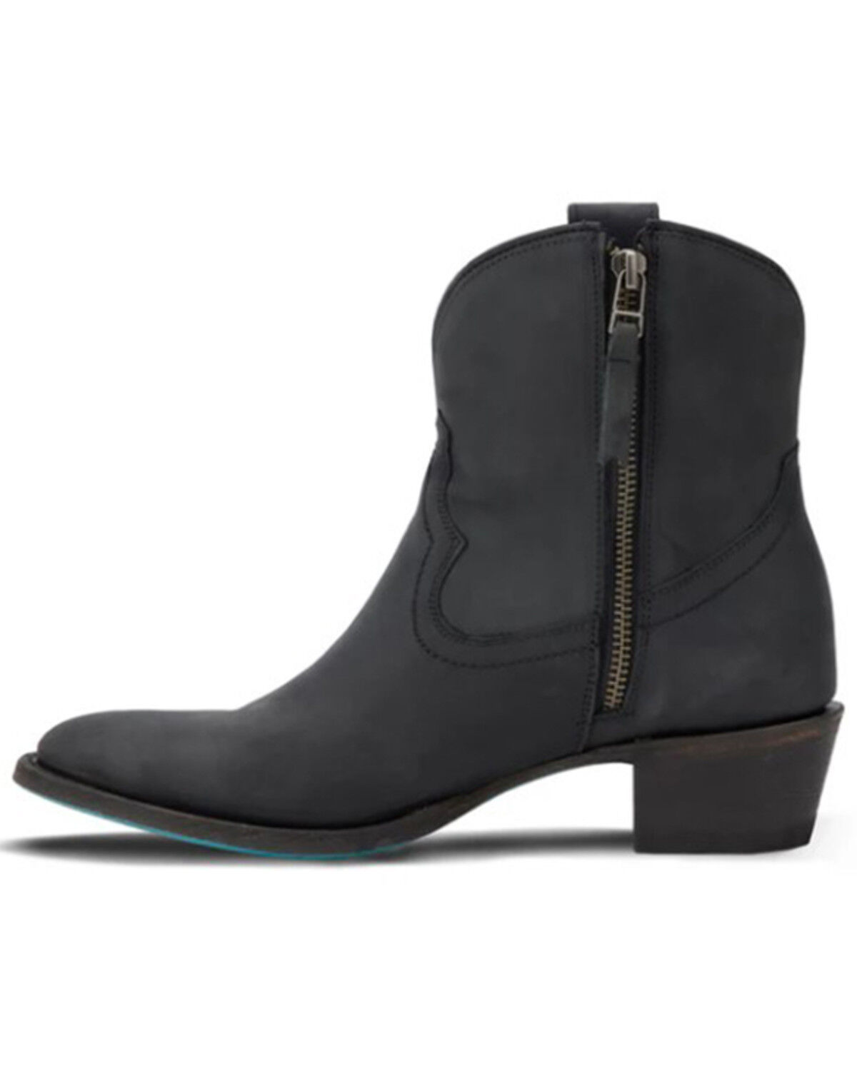 Image #3 - Lane Women's Plain Jane Western Booties - Round Toe, Black, hi-res