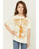 Image #1 - Wrangler X Lainey Wilson Girls' Silhouette Short Sleeve Graphic Tee, Cream, hi-res