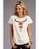 Image #1 - Stetson Women's Serape Steer Skull Tee, White, hi-res