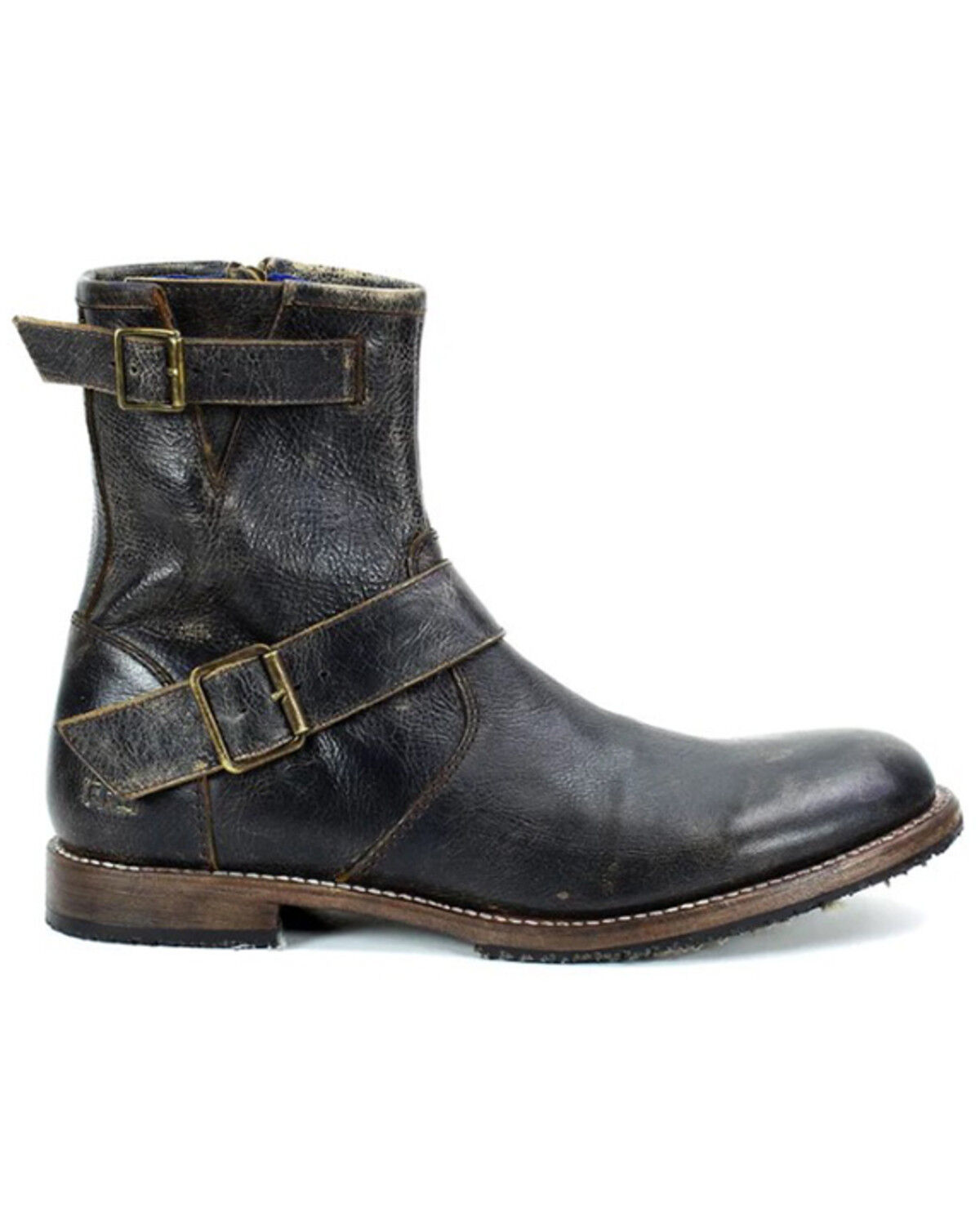Image #2 - Bed Stu Men's Fellow Double Buckle Boot - Round Toe, Black, hi-res