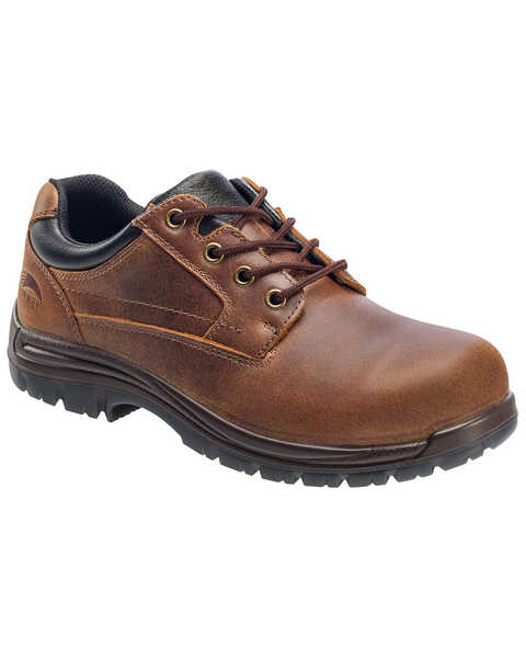 Avenger Men's Slip Resistant Oxford Work Shoes - Composite Toe, Brown, hi-res