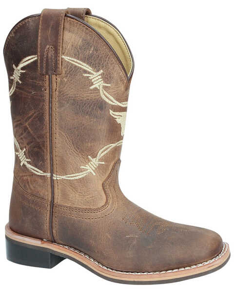 Image #1 - Smoky Mountain Boys' Logan Western Boots - Square Toe, Brown, hi-res