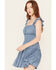 Image #2 - Trixxi Women's Smocked Waist Mini Dress, Blue, hi-res