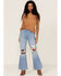 Image #2 - Vocal Women's Studded Faux Suede Cami Top, Camel, hi-res