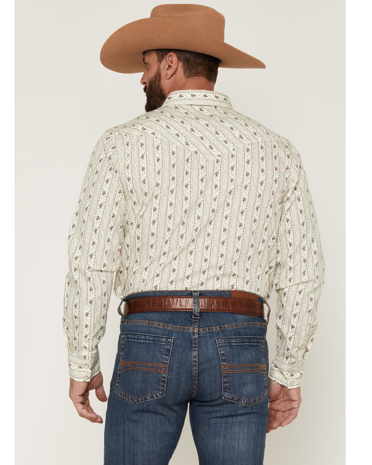 Image #4 - Gibson Trading Co Men's Old Pal Wallpaper Floral Print Long Sleeve Snap Western Shirt - Big, Ivory, hi-res