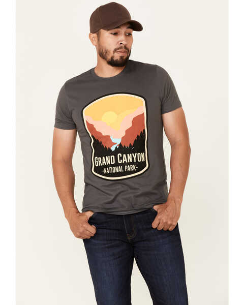 National Park Foundation Men's Charcoal Grand Canyon Graphic Short Sleeve T-Shirt , Charcoal, hi-res