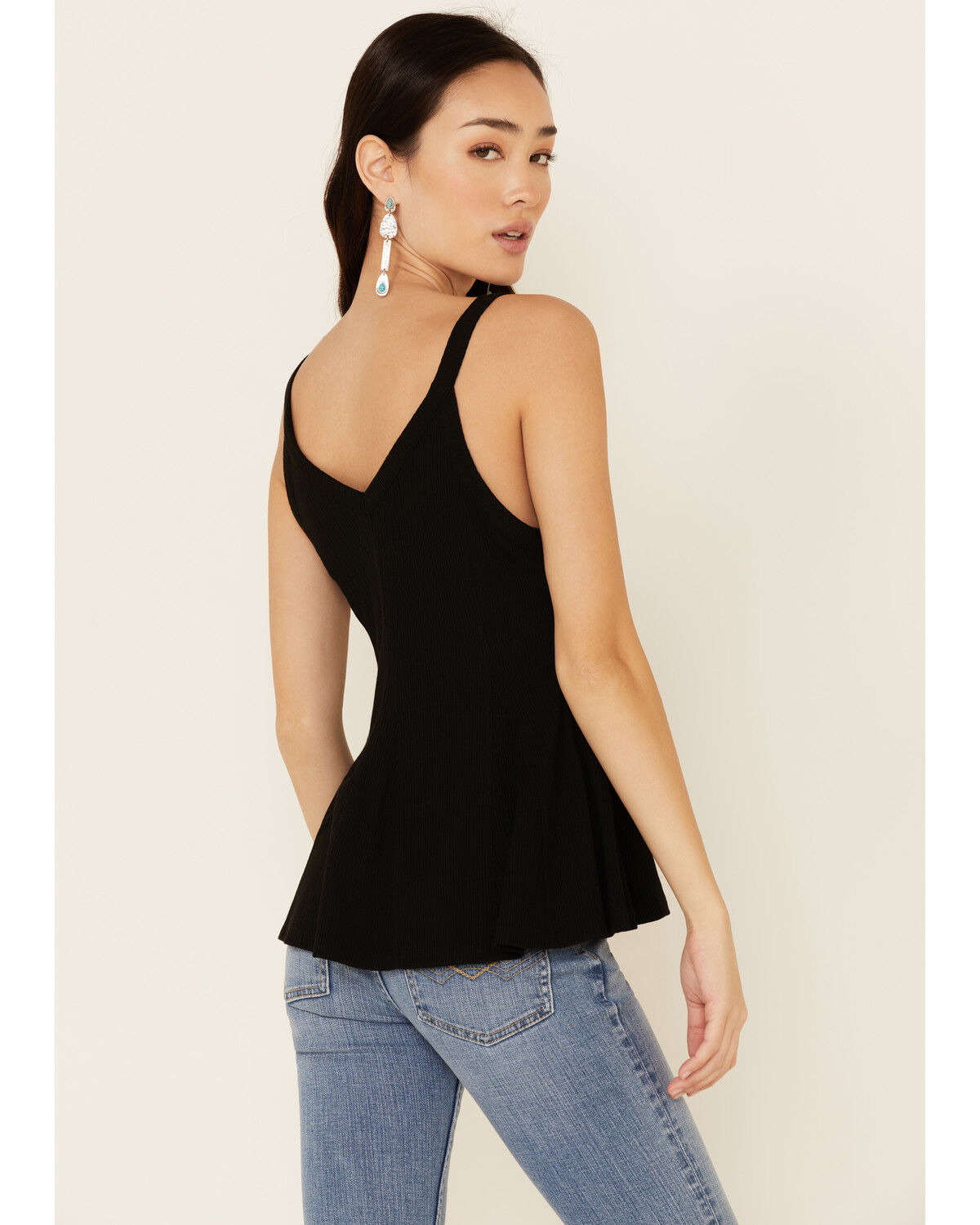 Image #4 - Idyllwind Women's Godet Rib Knit Tank Top, Black, hi-res