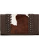 Image #1 - American West Women's Cow Town Pony Hair Tri-Fold Wallet, Chocolate, hi-res