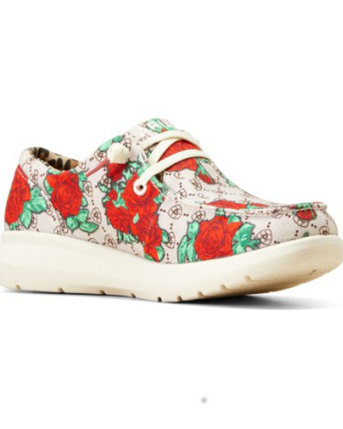 Ariat Women's Hilo Rose Logo Print Casual Shoes - Moc Toe, Brown, hi-res