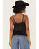 Image #4 - Shyanne Women's Lace Trim Satin Cami, Black, hi-res
