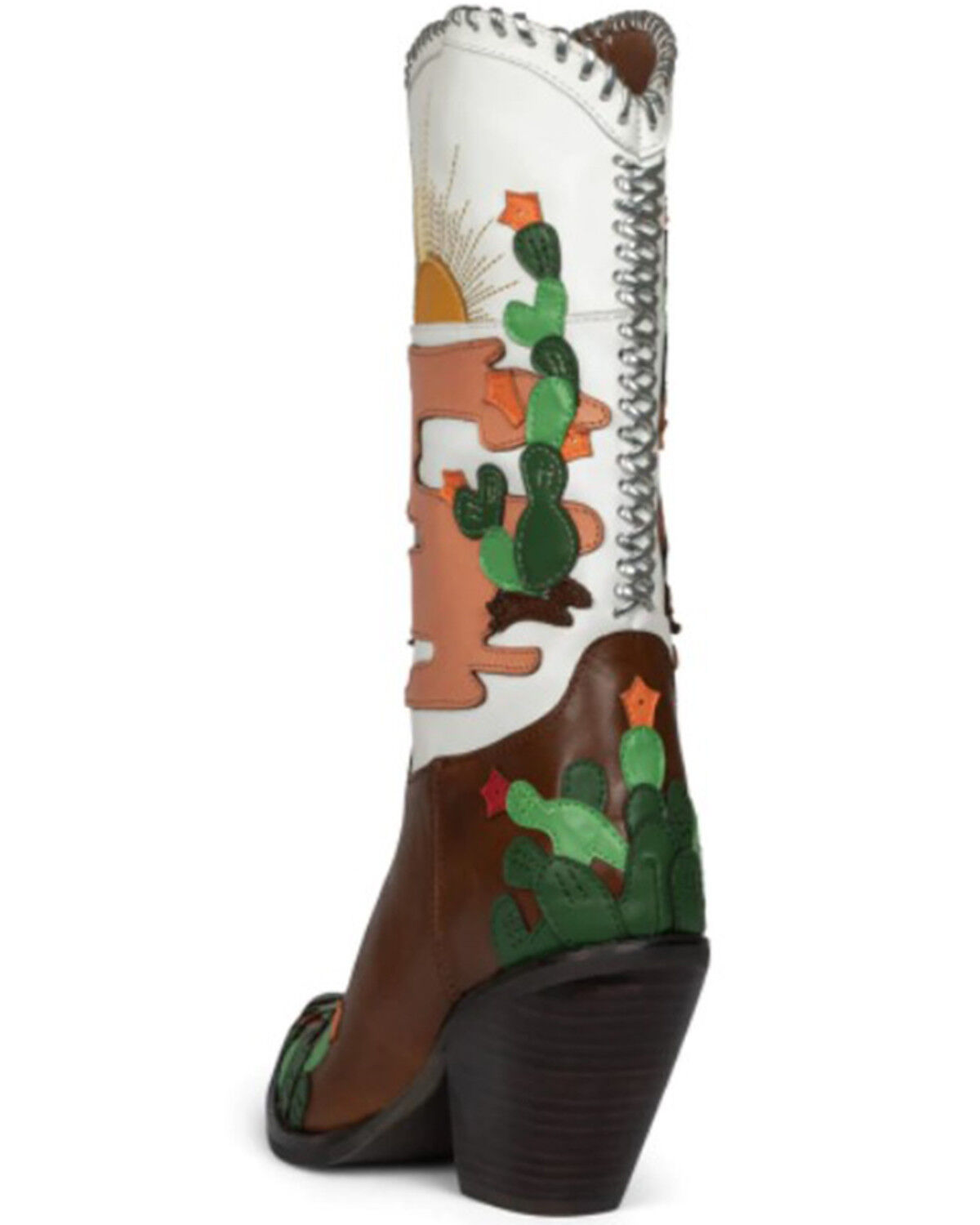 Image #3 - Jeffrey Campbell Women's Desierto Desertscape Inlay Western Boot - Snip Toe, Brown, hi-res