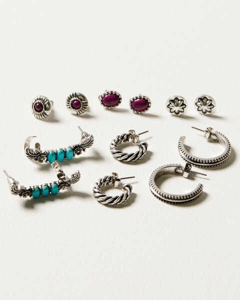 Idyllwind Women's Celina 6-Piece Earrings Set, Silver, hi-res