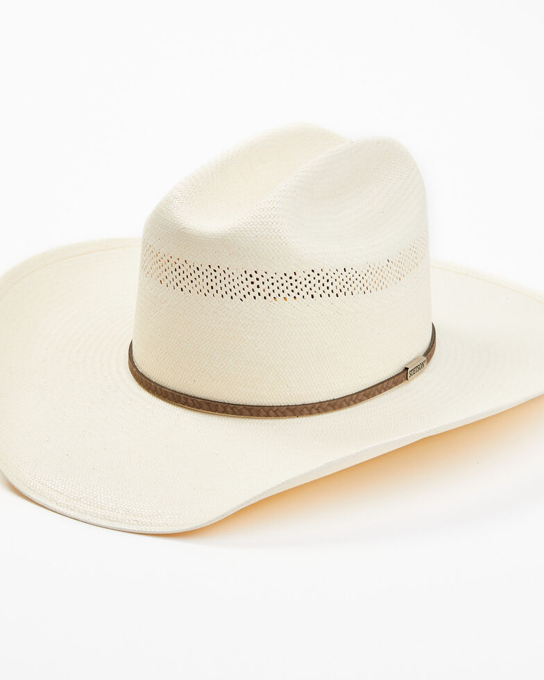 Stetson Men's 10X Straw Plait Western Hat, Natural, hi-res