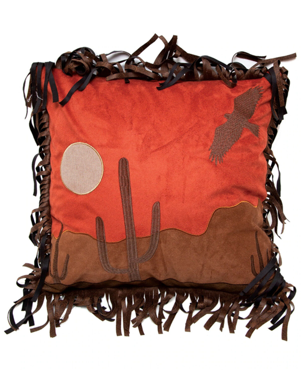 Image #1 - Carstens Home Cactus Desert Scene Decorative Throw Pillow, Orange, hi-res