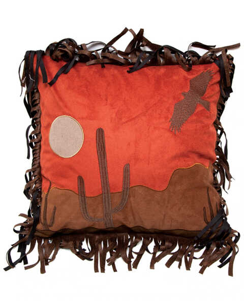 Carstens Home Cactus Desert Scene Decorative Throw Pillow, Orange, hi-res