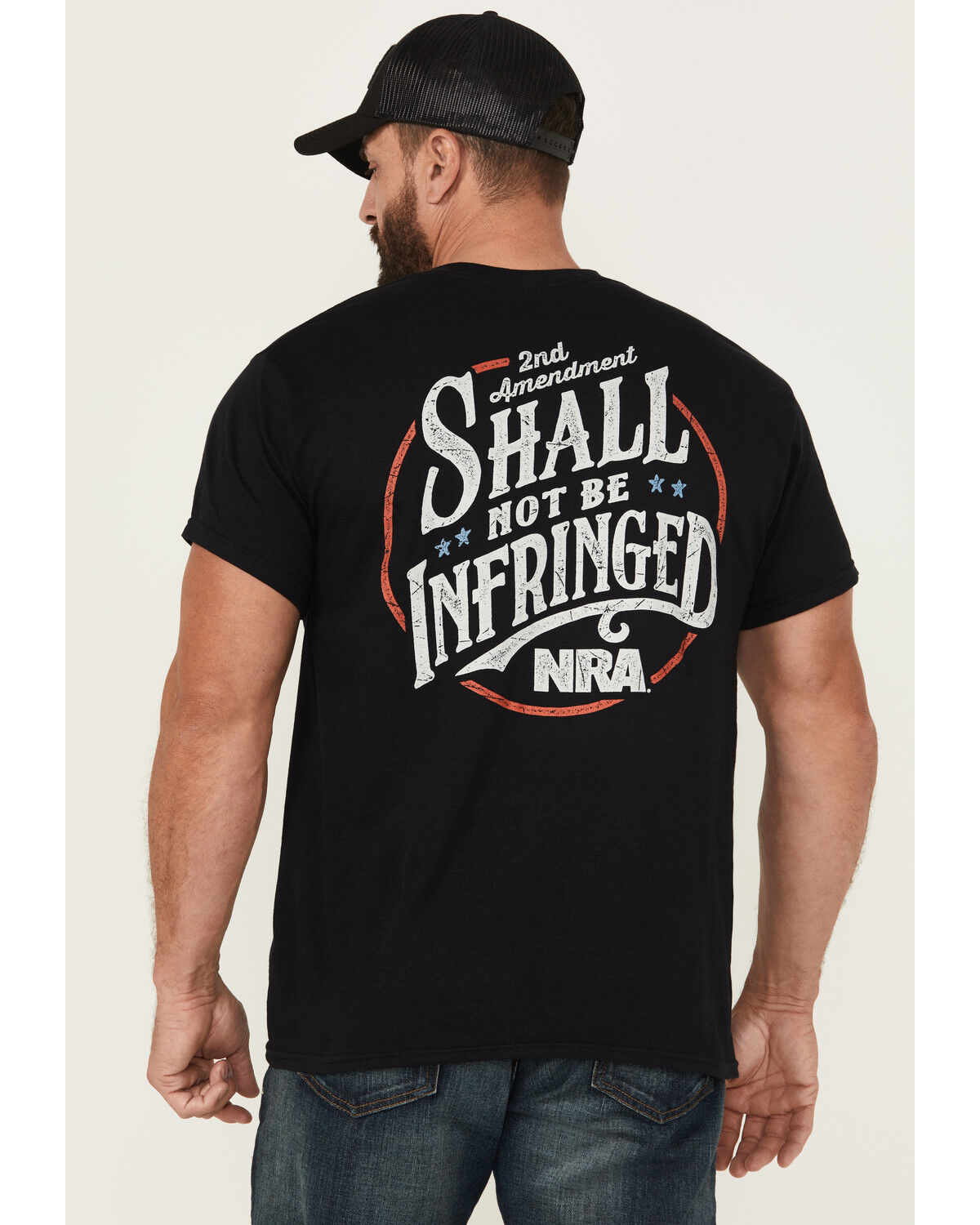 Image #1 - Buckwear Men's NRA Badge Short Sleeve Graphic T-Shirt, Black, hi-res