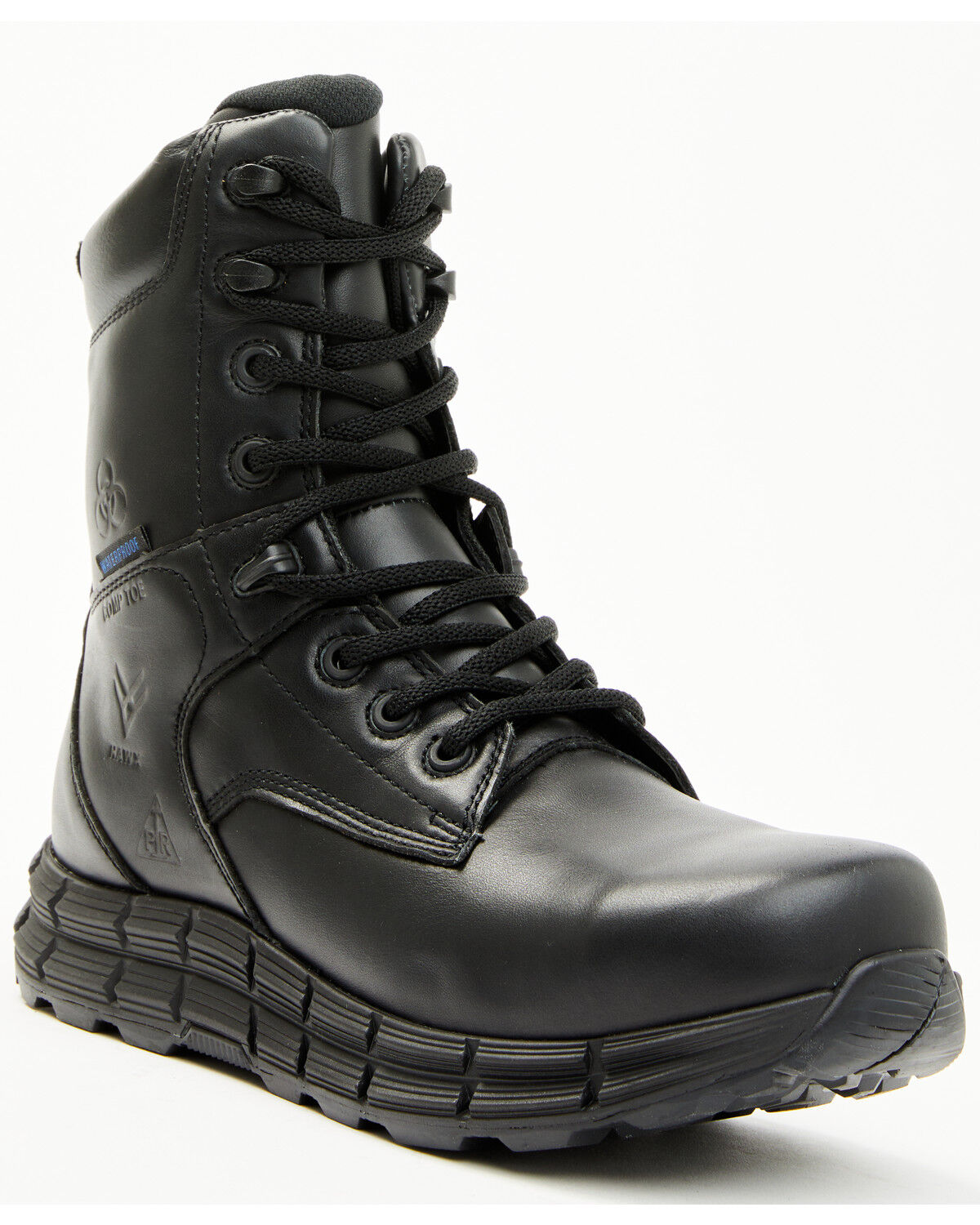 Image #1 - Hawx Men's 8" Waterproof Work Boots - Composite Toe, Black, hi-res