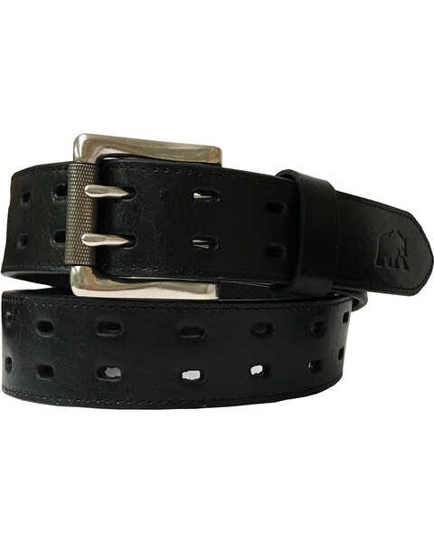 Image #1 - Berne Men's Genuine Leather Double Row Belt , Black, hi-res