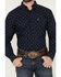 Image #3 - Ariat Men's Jacobi Geo Print Long Sleeve Button-Down Western Shirt - Tall, Navy, hi-res