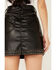 Image #4 - Rock & Roll Denim Women's Faux Leather Studded Mini Skirt, Black, hi-res