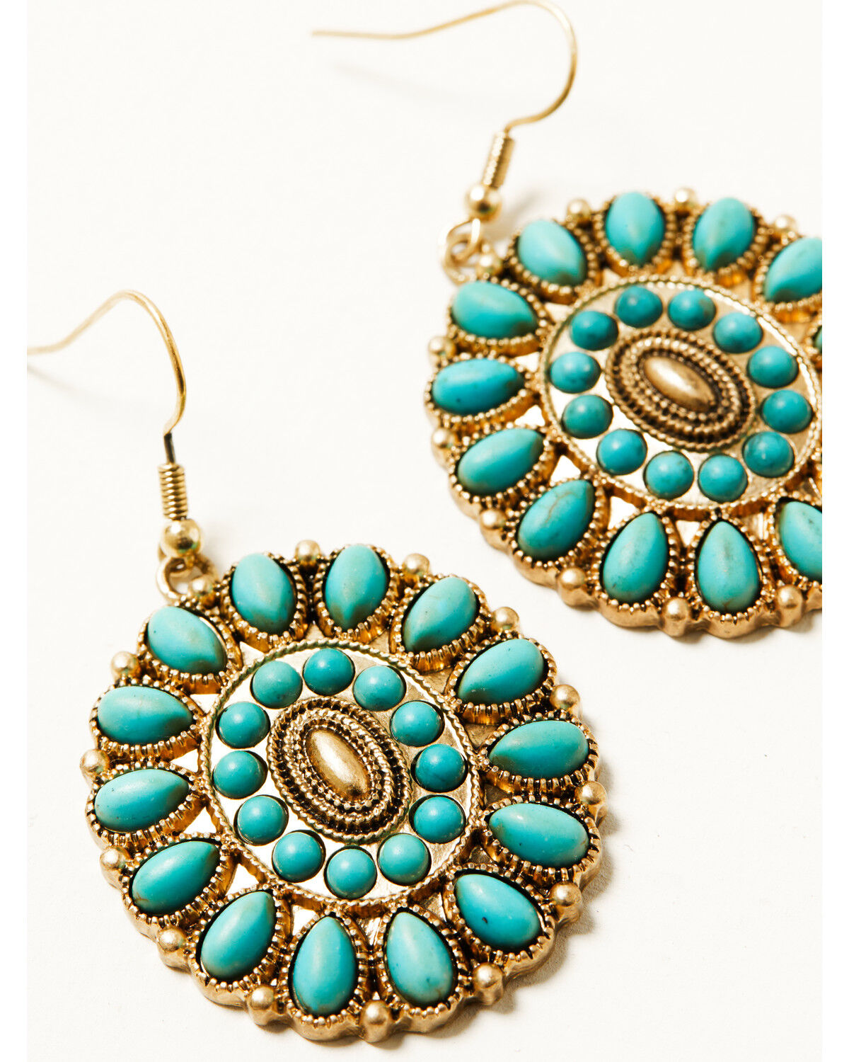 Image #2 - Shyanne Women's Summer Solstice Concho Statement Earrings, Gold, hi-res