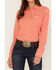 Image #3 - Cinch Women's Long Sleeve Button Down ARENAFLEX Western Core Shirt, Coral, hi-res