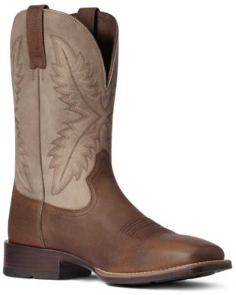 Image #1 - Ariat Men's Barrel Rawly Ultra Western Performance Boots - Broad Square Toe , Brown, hi-res