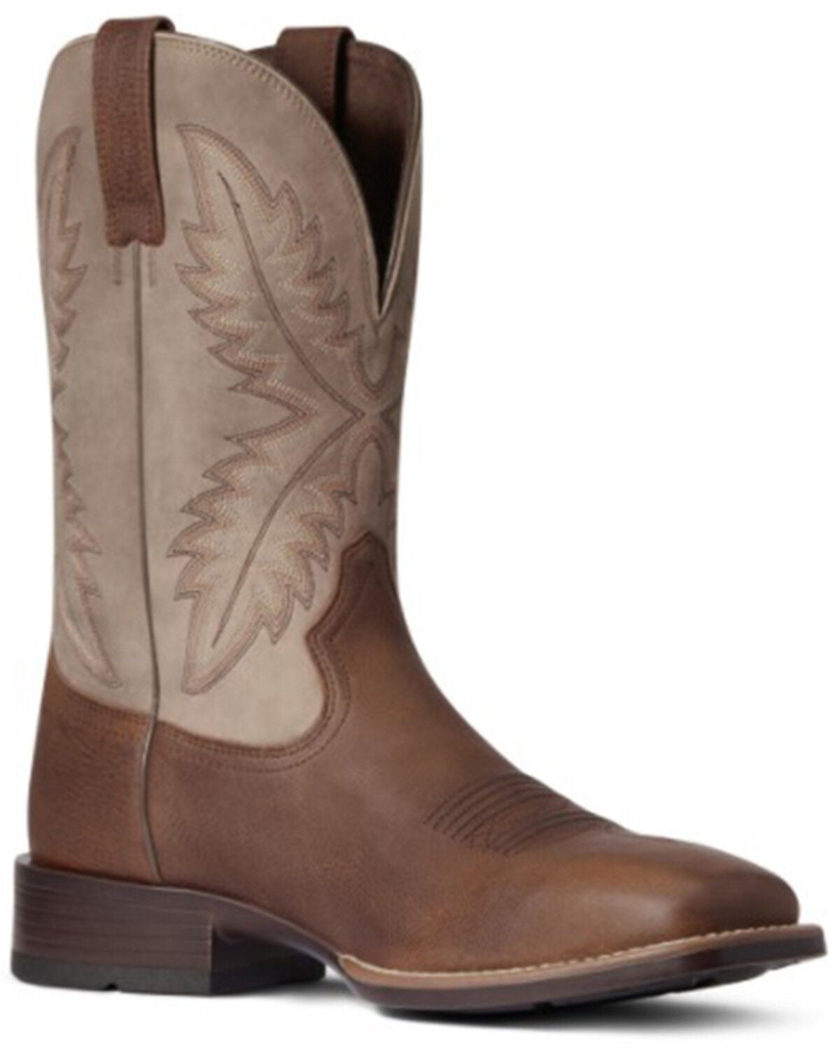 Image #1 - Ariat Men's Barrel Rawly Ultra Western Performance Boots - Broad Square Toe, Brown, hi-res