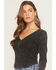 Image #2 - Wild Moss Women's Button-Down Long Sleeve Thermal Shirt, Black, hi-res