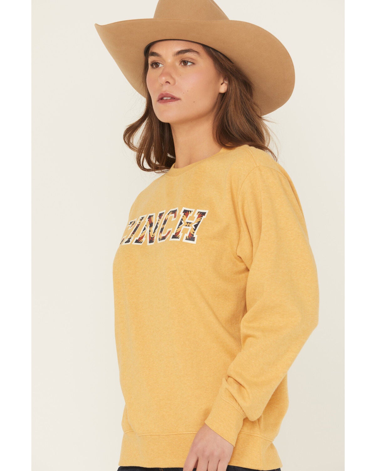 Image #2 - Cinch Women's Logo Graphic Crewneck, Gold, hi-res