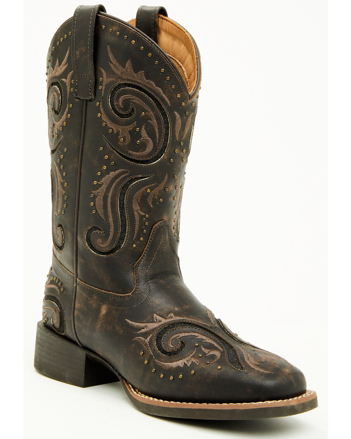 Image #1 - Shyanne Women's Greta Short Western Boots - Broad Square Toe, Brown, hi-res