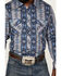 Image #3 - Rock & Roll Denim Men's Vertical Southwestern Stripe Long Sleeve Snap Western Shirt , Blue, hi-res