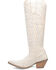 Image #3 - Dingo Women's Honkytonk Studded Tall Western Boots - Snip Toe, White, hi-res