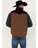 Image #4 - Cinch Men's Canvas Reversible Quilted Striped Zip Vest, Brown, hi-res