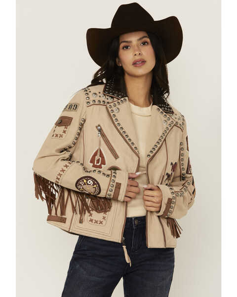 Double D Ranch Women's Horses of the Wind Jacket , Sand, hi-res