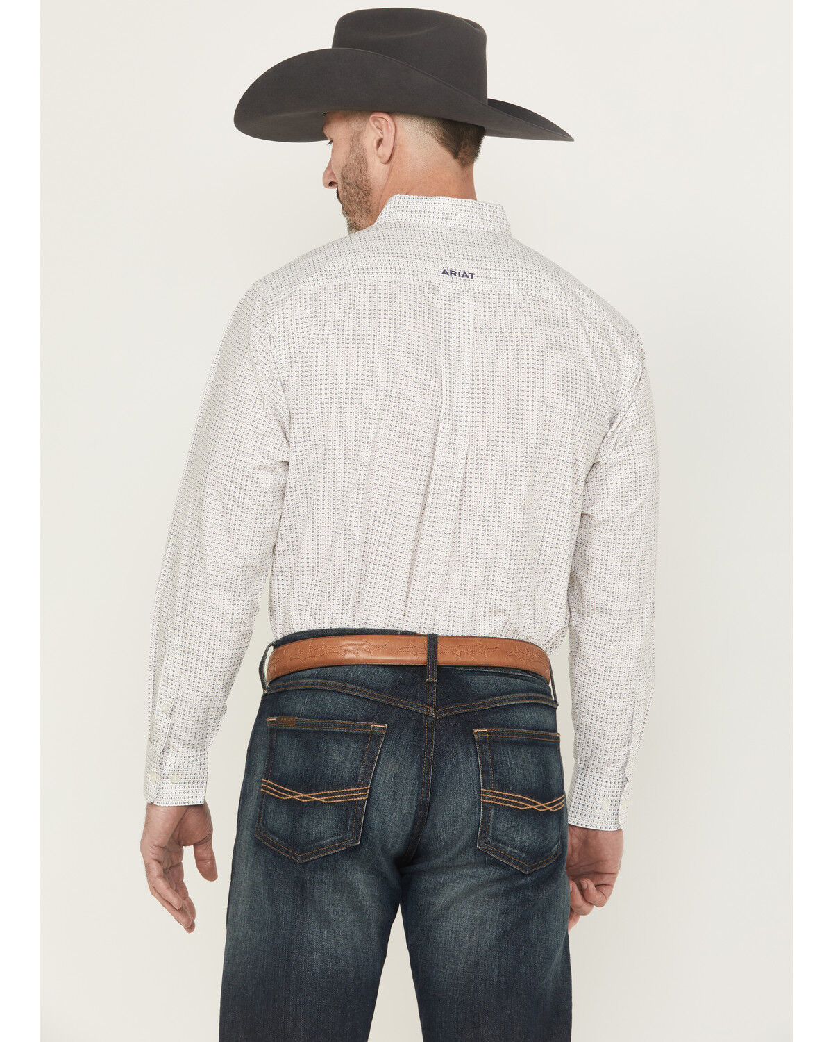 Image #4 - Ariat Men's Cesar Striped Geo Long Sleeve Button-Down Western Shirt, White, hi-res