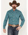 Image #1 - Roper Men's Amarillo Paisley Print Long Sleeve Button-Down Western Shirt, Teal, hi-res