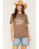 Image #1 - Ariat Women's Skull Logo Short Sleeve Graphic Tee, Brown, hi-res