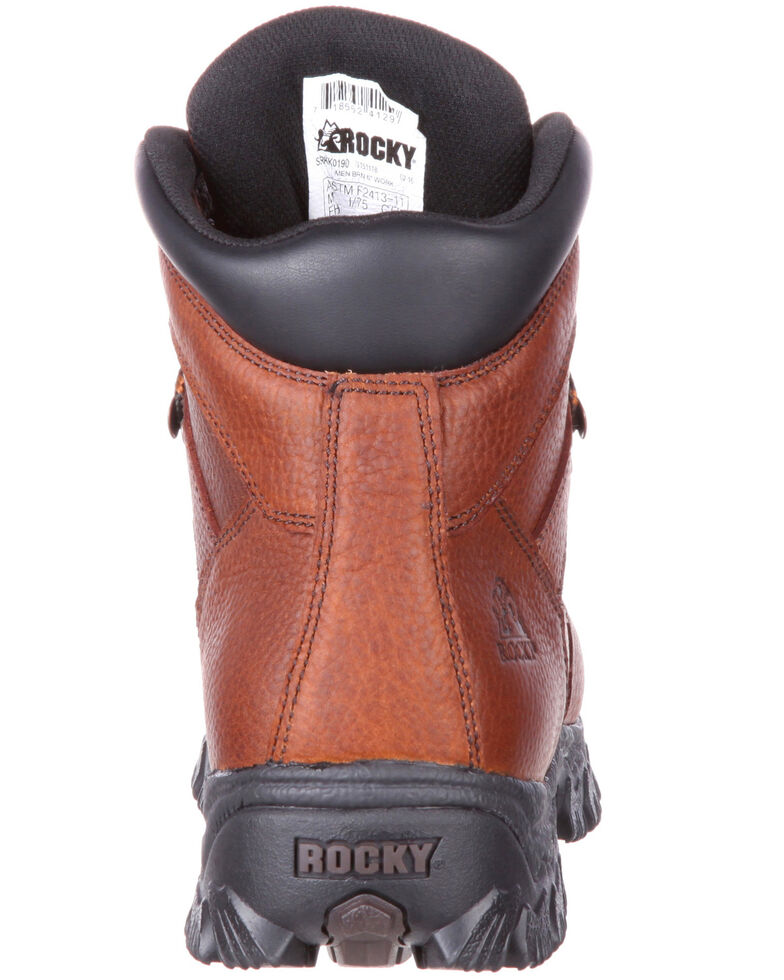 Rocky Men's Alpha Force Fully Puncture-Resistant Waterproof Work Boots - Steel Toe , Brown, hi-res