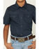 Image #3 - Cody James Boys' Tripp Geo Print Short Sleeve Snap Western Shirt, Navy, hi-res
