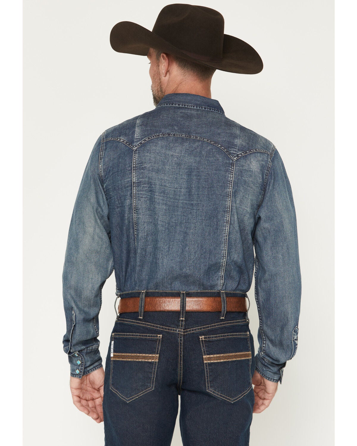 Image #4 - Kimes Ranch Men's Memphis Denim Long Sleeve Snap Western Shirt, Indigo, hi-res