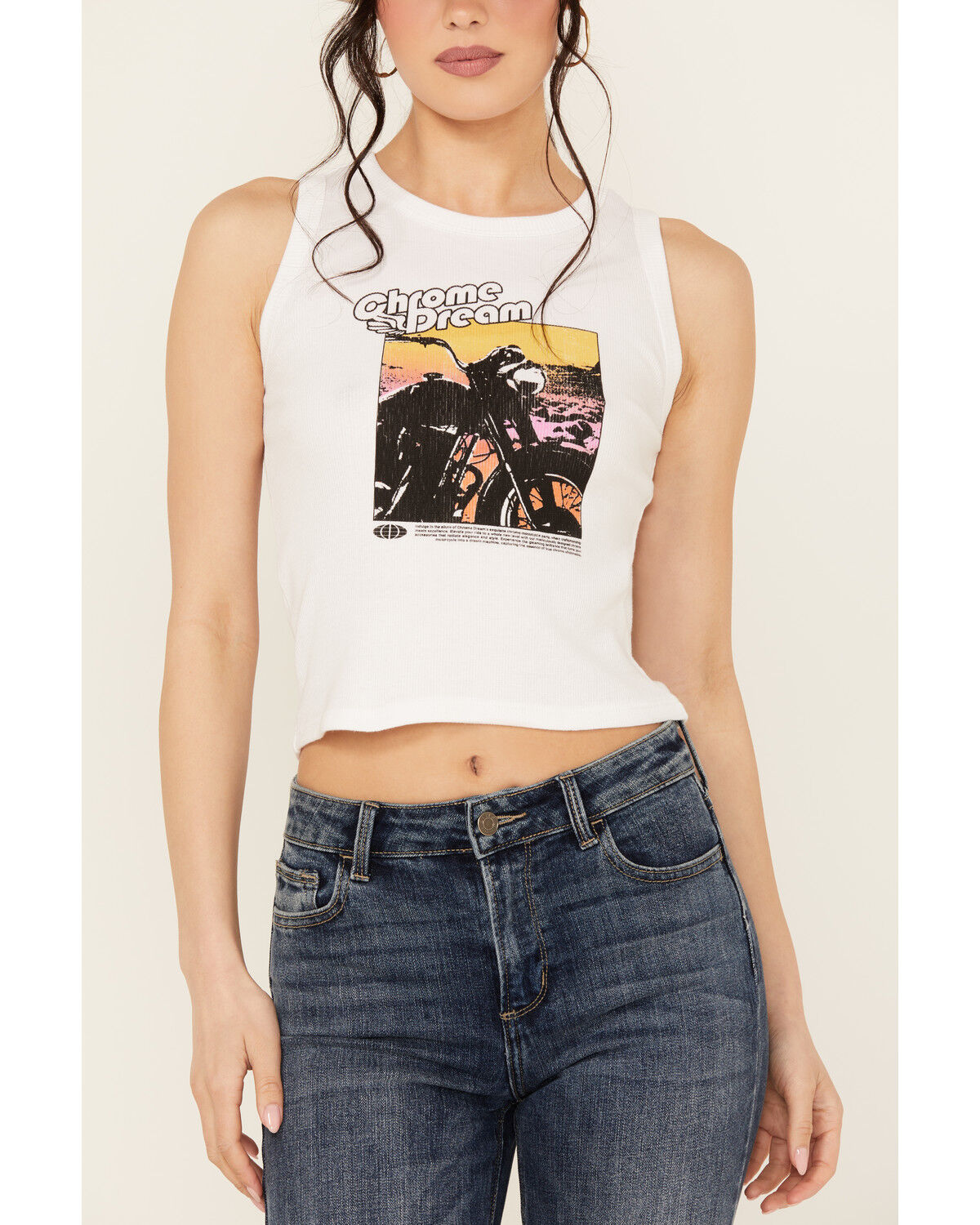 Image #3 - Girl Dangerous Women's Chrome Dream Motor Graphic Tank, White, hi-res