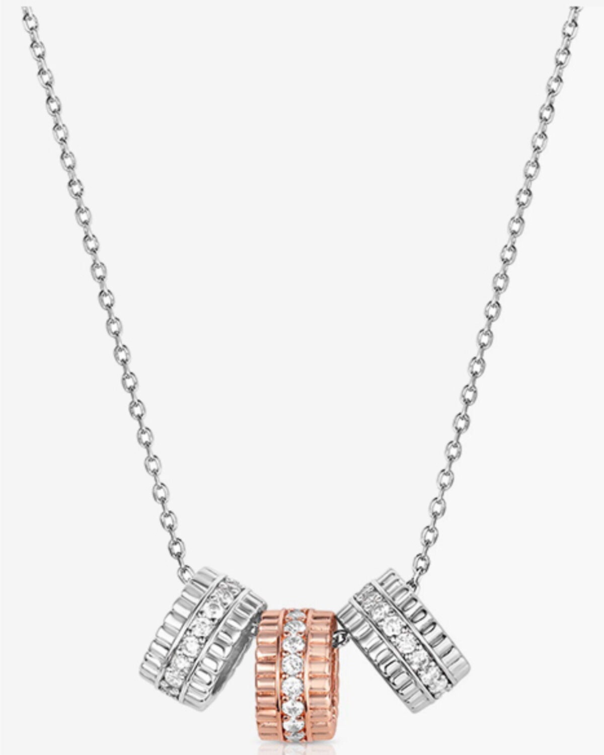Montana Silversmiths Laredo Sun Crystal Necklace, Silver, hi-res