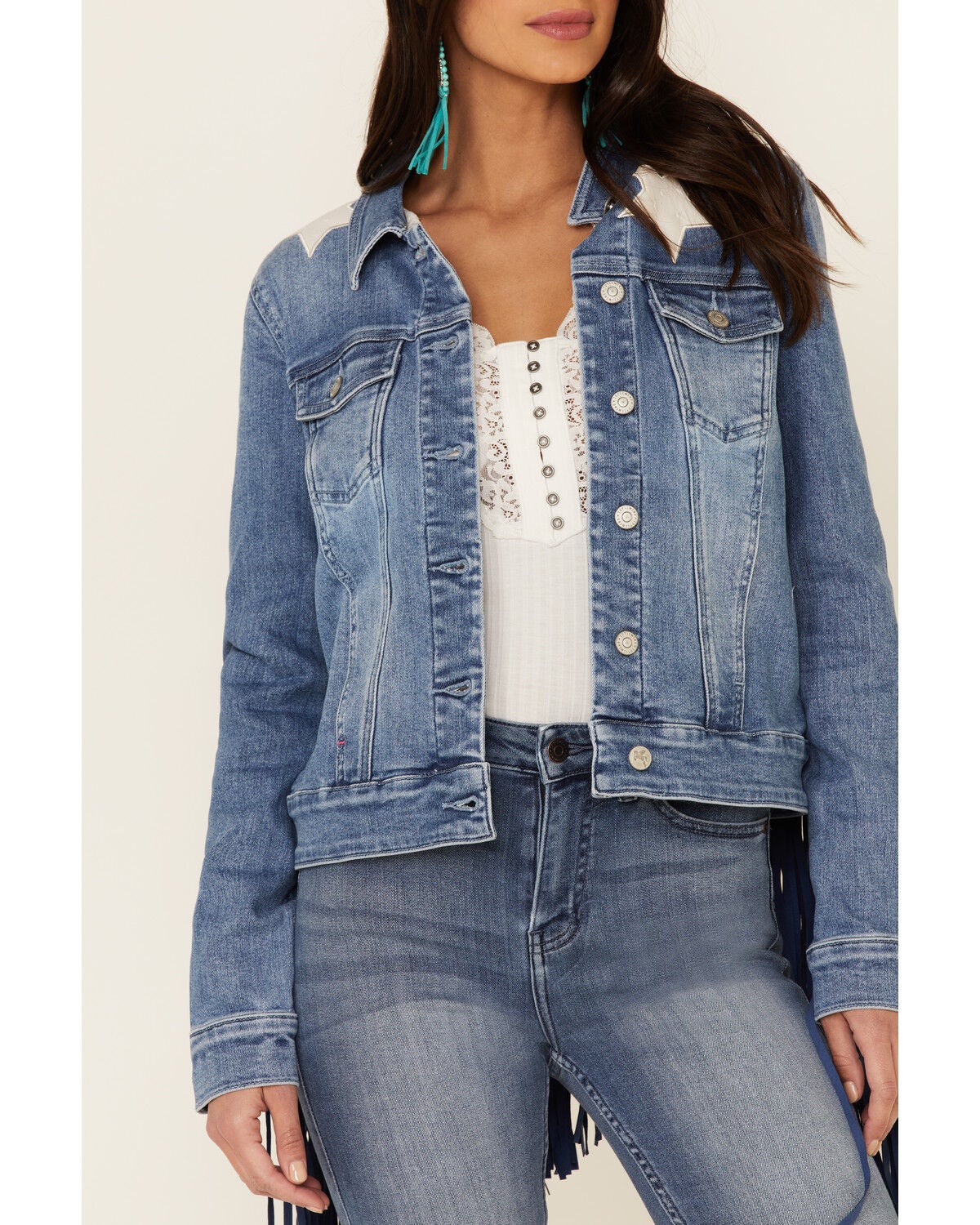 Image #3 - Idyllwind Women's Superstar Fringe Denim Jacket , , hi-res