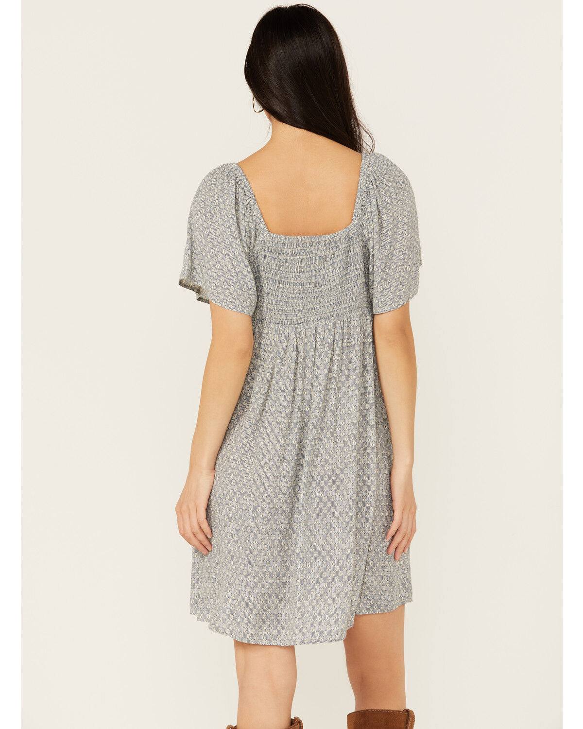 Image #4 - Cleo + Wolf Women's Arlo Flutter Sleeve Printed Mini Dress, Blue, hi-res