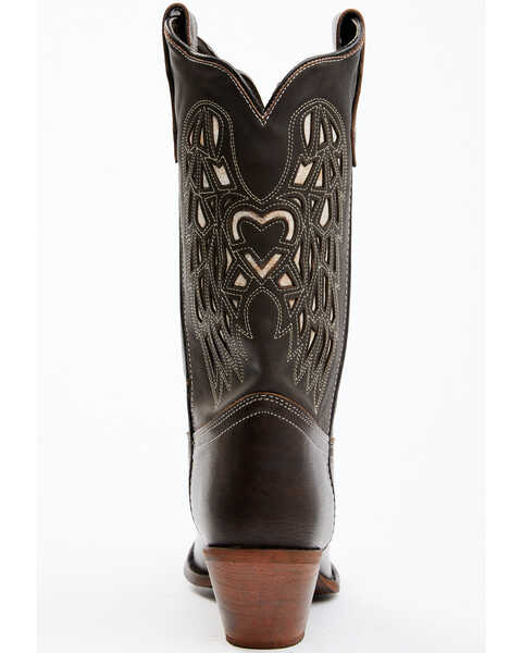 Image #5 - Laredo Women's Heart Angel Wing Cowboy Western Boot - Snip Toe, Dark Brown, hi-res