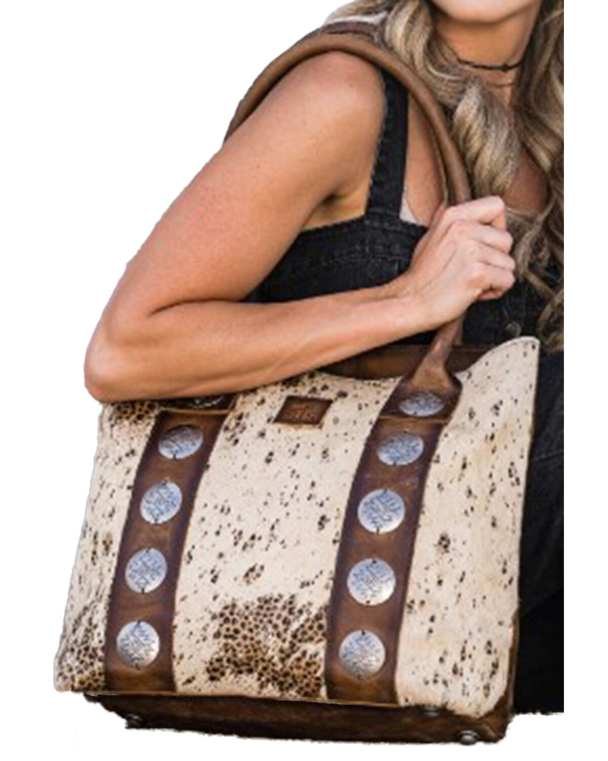 Image #1 - STS Ranchwear by Carroll Women's Cowhide Tote, Cream, hi-res